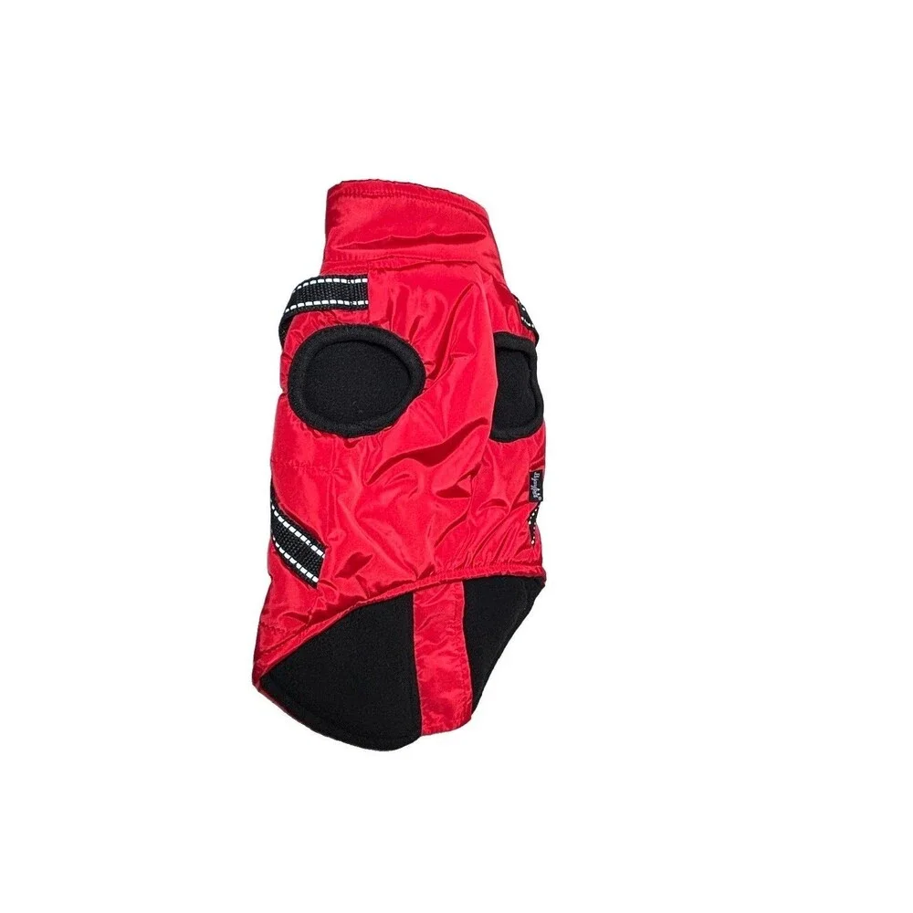 Bjaypet Dog Coat Jacket Harness medium Fleece Lined Zip Up Reflective